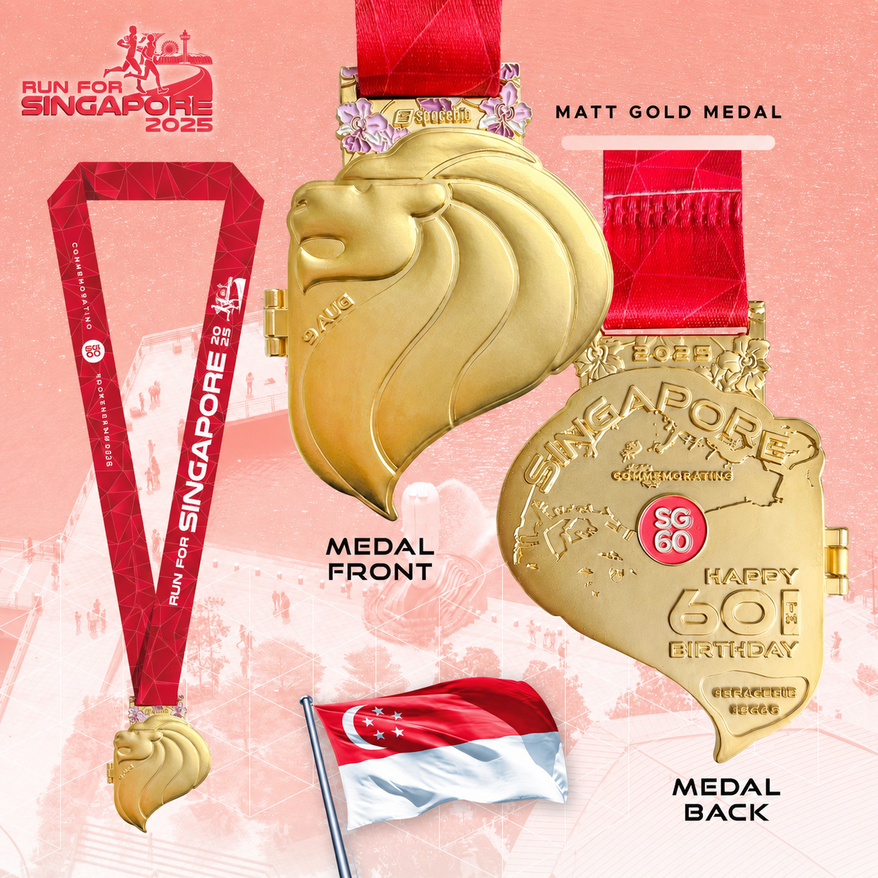 Run For Singapore SG60 Commemorative Medal